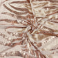 Peach With Beige Floral Sequence Embroidery Net Imported Fabric - TradeUNO
