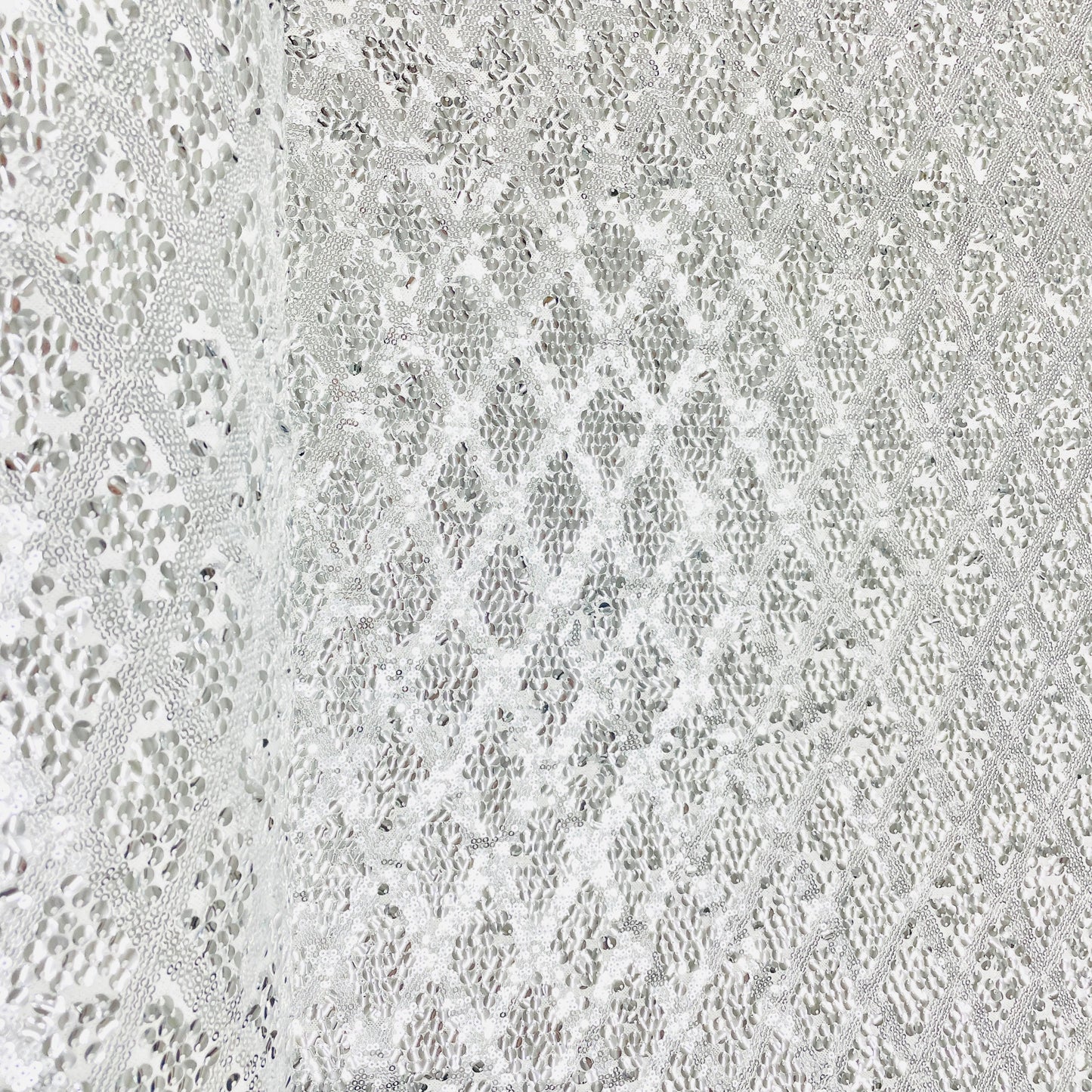 Silver Sequence Embroidery Net Imported Fabric - TradeUNO