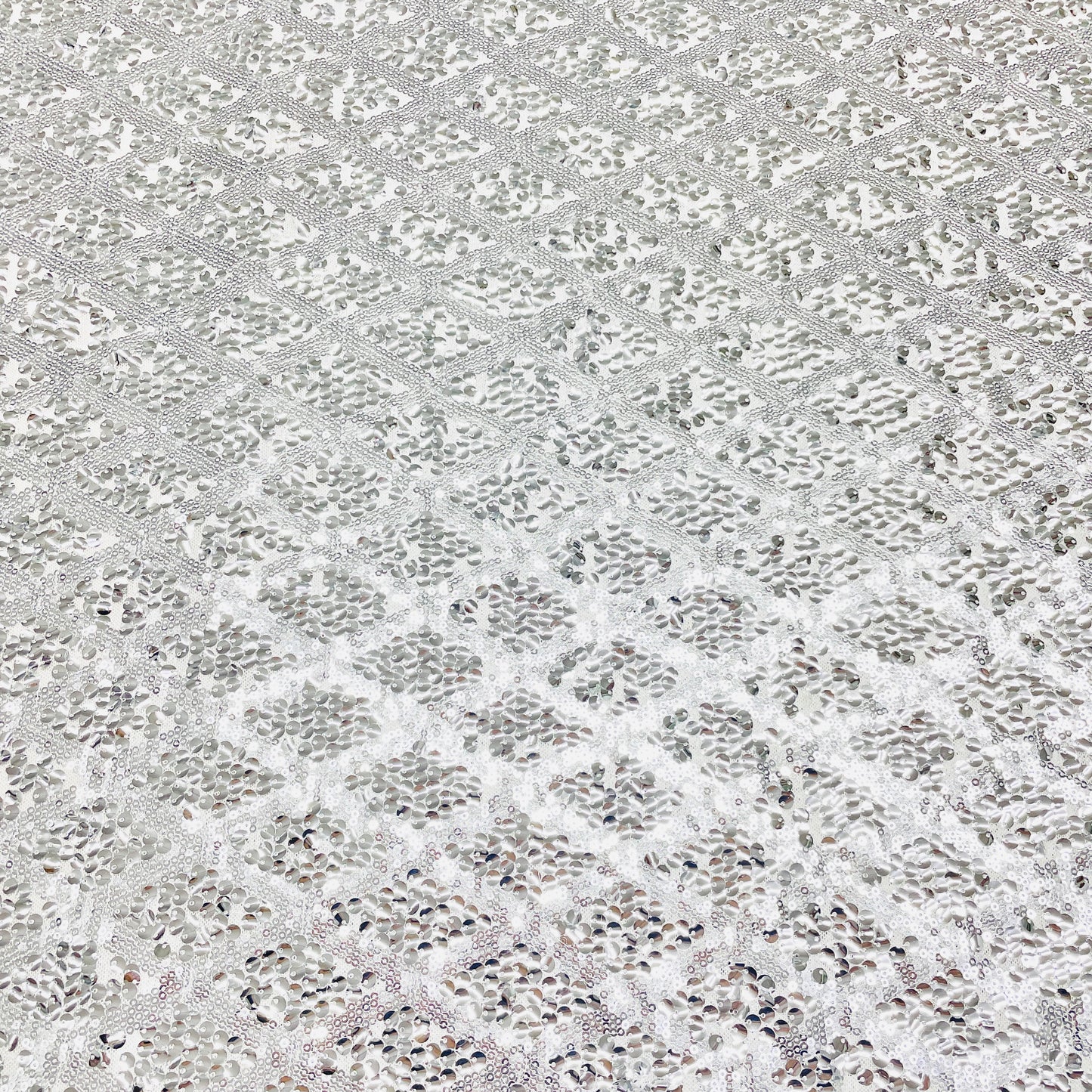 Silver Sequence Embroidery Net Imported Fabric - TradeUNO