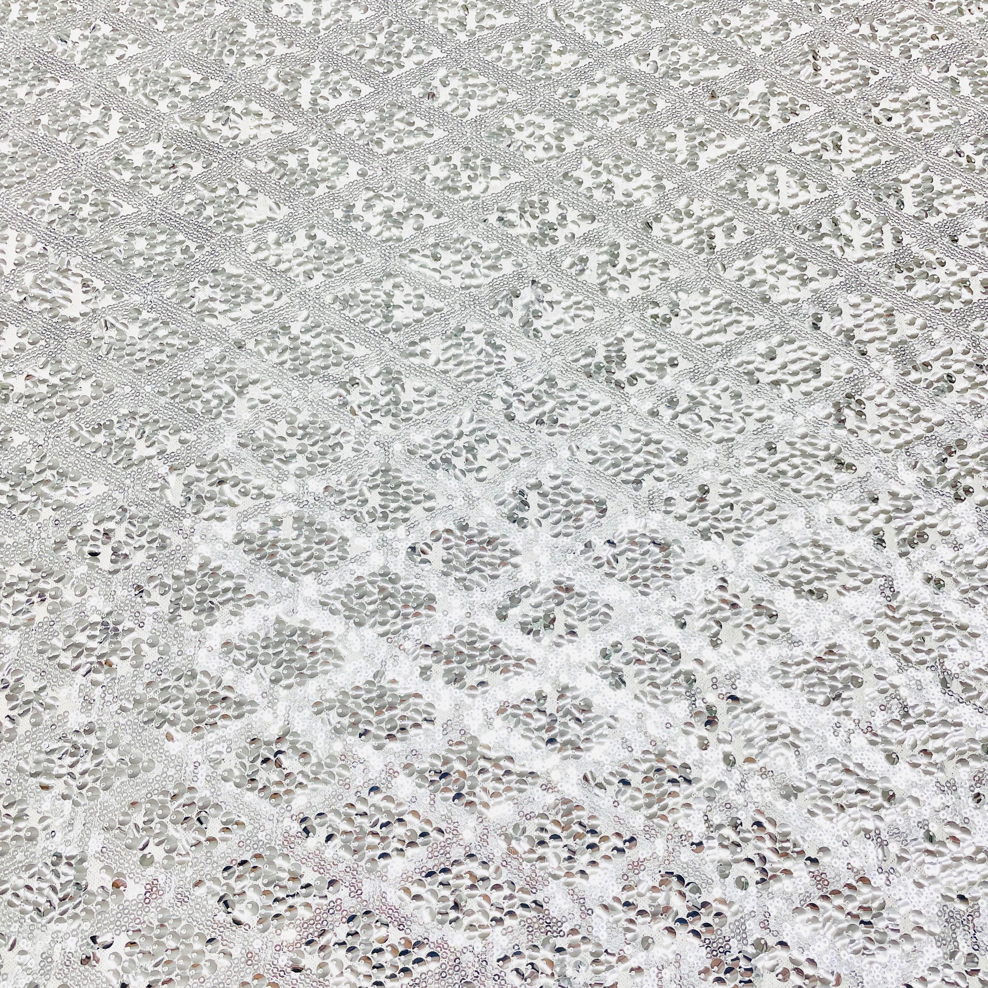 Silver Sequence Embroidery Net Imported Fabric - TradeUNO