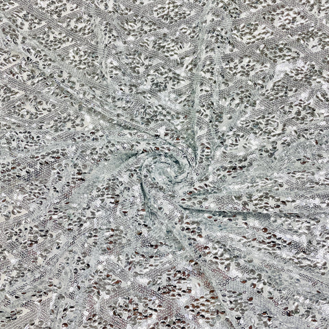 Silver Sequence Embroidery Net Imported Fabric - TradeUNO