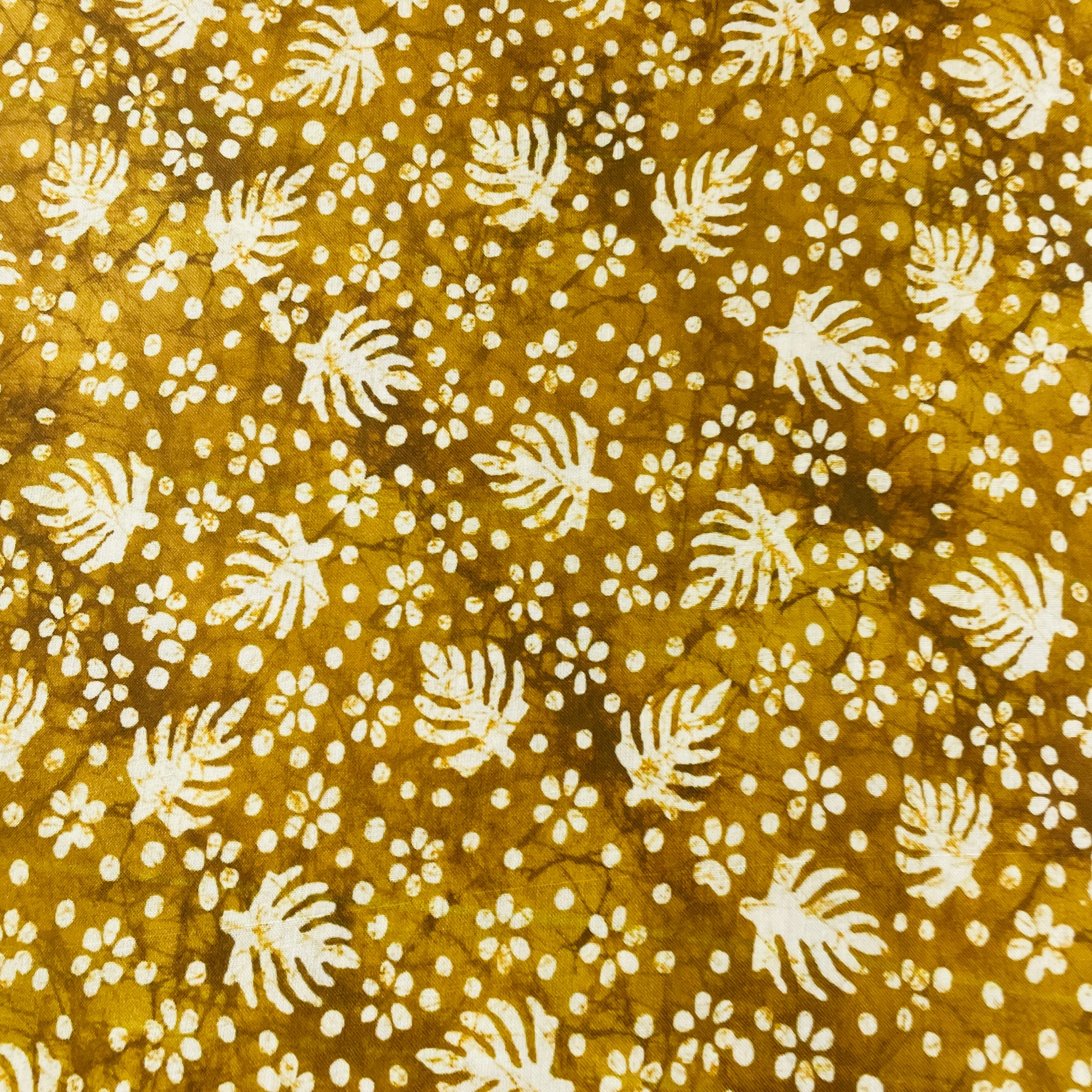 Brown Floral Print Lawn Cotton Fabric - TradeUNO