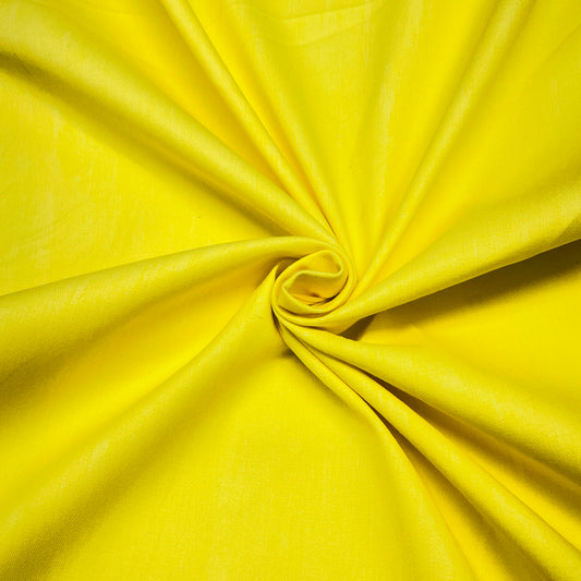 Yellow Solid Cotton Denim Fabric