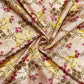 Peach Pink & Multicolor Floral Print Chinon Fabric - TradeUNO