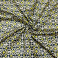 Cream & Green Geometrical Print Chinon Fabric - TradeUNO