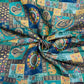 Green & Multicolor Position Print With Zari Jacquard - TradeUNO