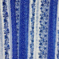 White & Blue Floral Sequence Chanderi Fabric - TradeUNO