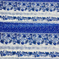 White & Blue Floral Sequence Chanderi Fabric - TradeUNO
