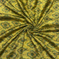 Olive Green Ikkat Print Chinon Fabric - TradeUNO