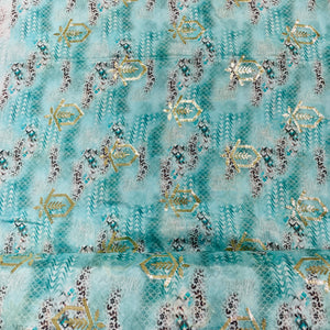 Green Traditonal Print Viscose Chinon - TradeUNO