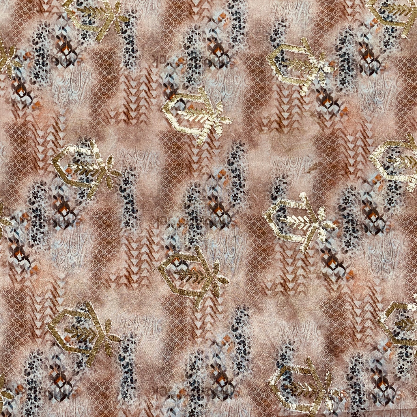 Pink Traditonal Print Viscose Chinon - TradeUNO