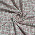 Premium White & Pink Check With Lurex Tweed Fabric 13521