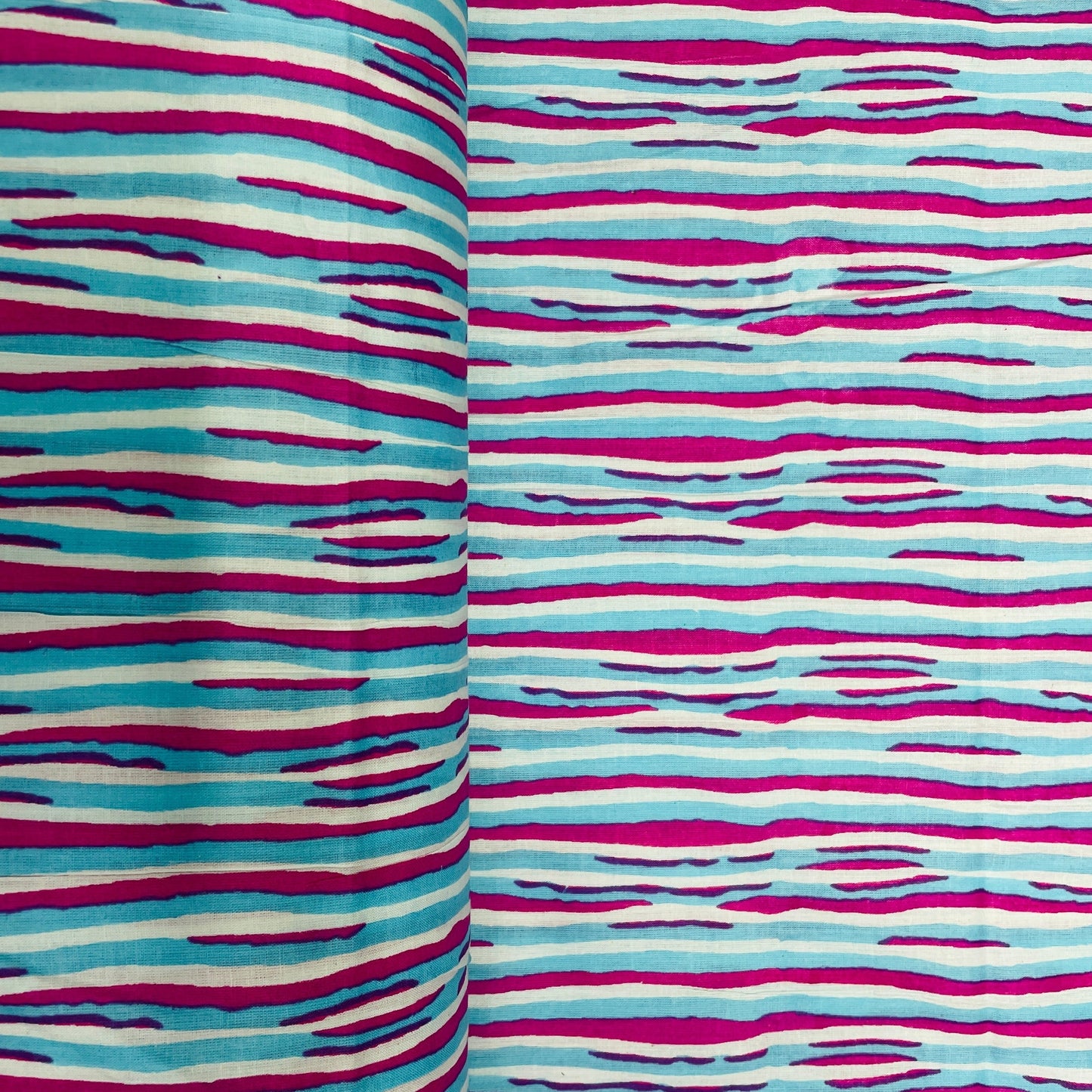 Multicolor Stripe Print Cotton Fabric - TradeUNO