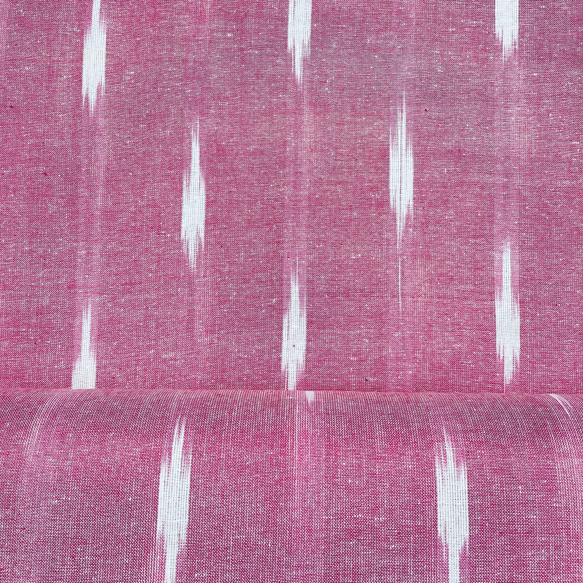Pink & White Ikkat Print Cotton Fabric - TradeUNO