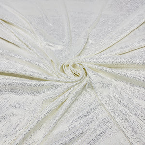 White & Golden Imported Shimmer Knitted Lycra Fabric - TradeUNO