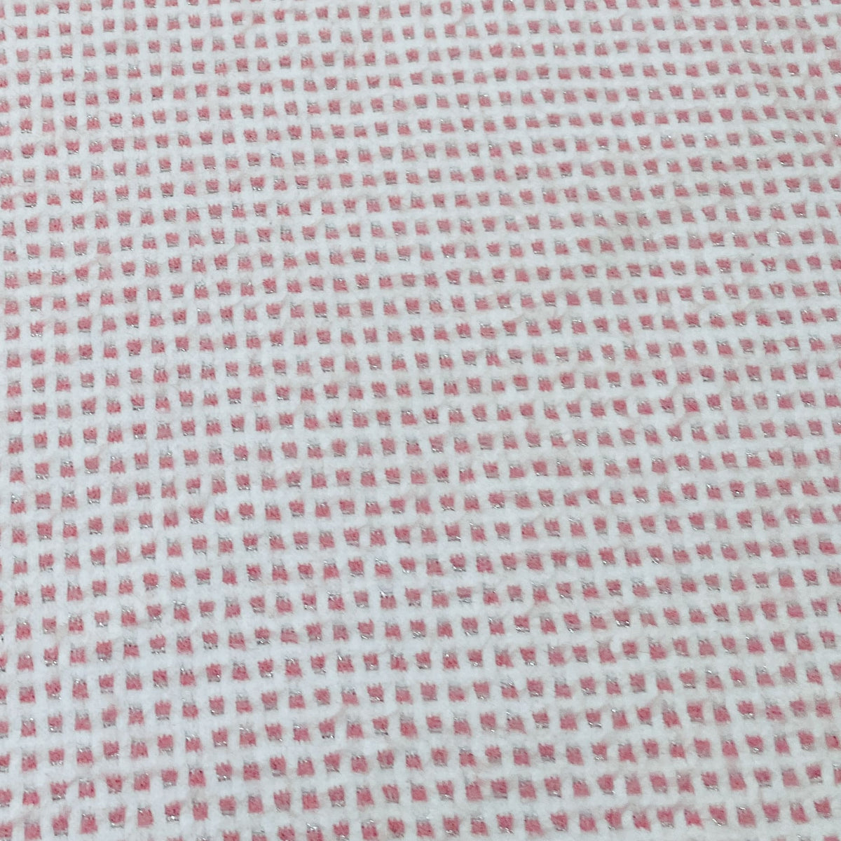Buy Classic Pink White Check Print Woollen Tweed Lycra Fabric Online ...