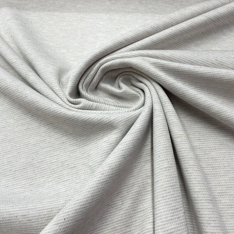 Off White Solid Woollen Suiting Lycra  Fabric - TradeUNO