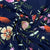 Classic Navy Blue Parsi Gara Embroidery Georgette Fabric