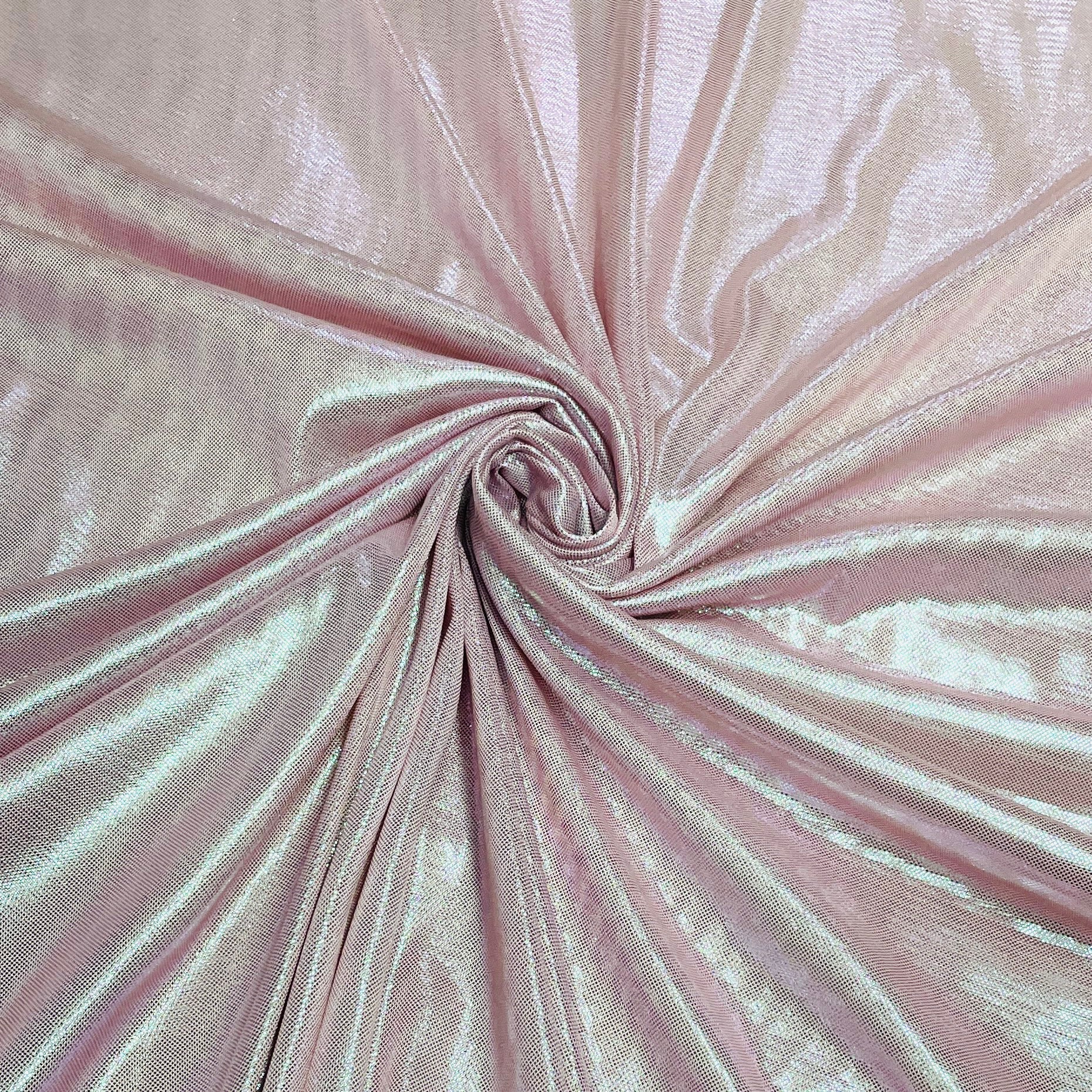 Light Pink 3D Shimmer Foil Imported Knit Lycra Fabric - TradeUNO