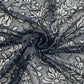 Classic Blue Floral Sequence Embroidery Net Fabric