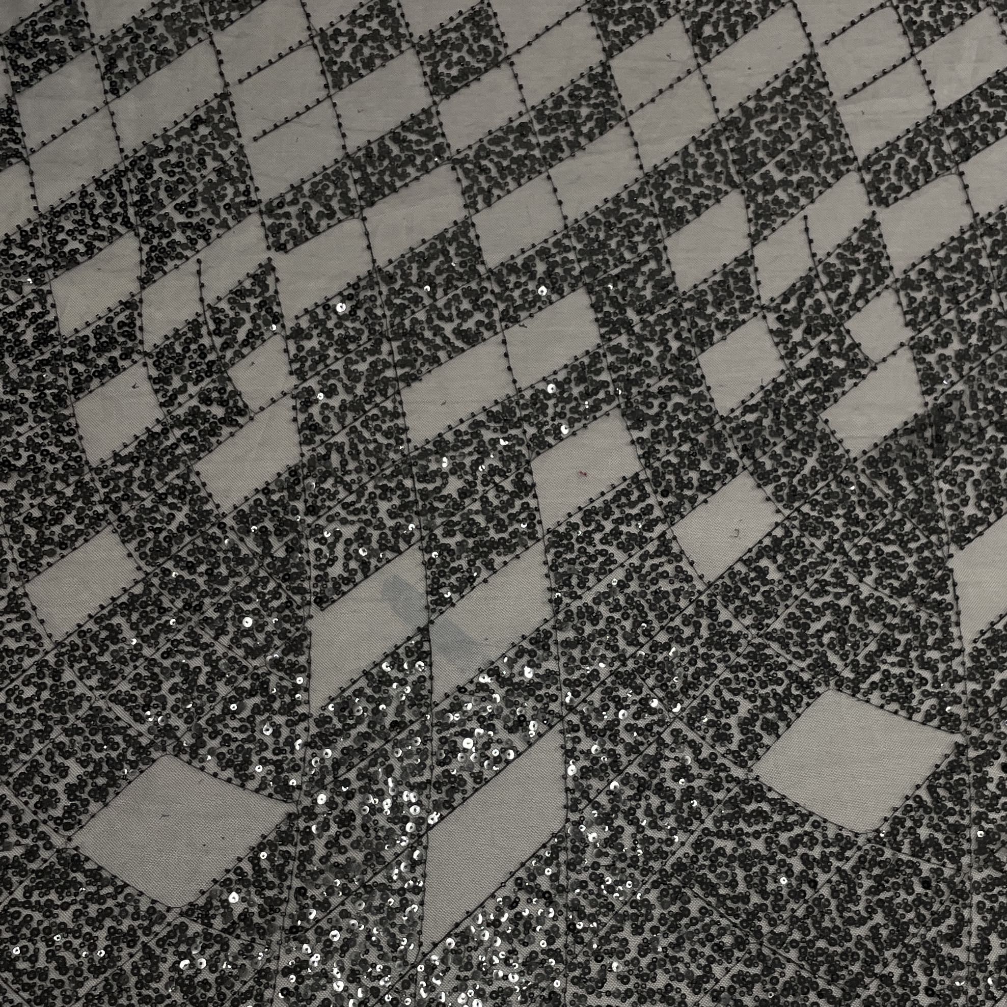 Classic Black Sequence Embroidery Net Fabric