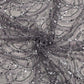 Classic Eggplant Purple Pearl Sequence Embroidery Net Fabric