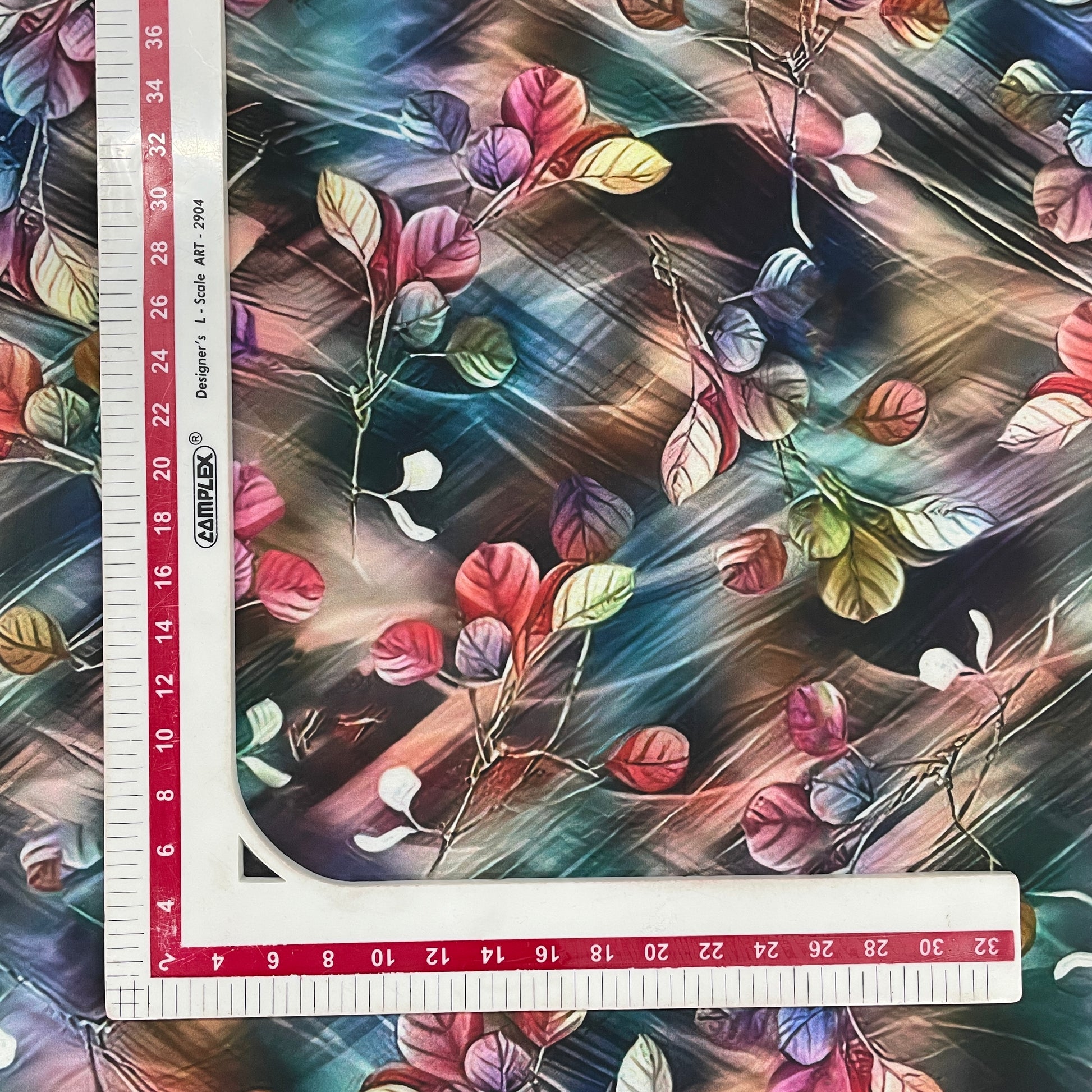Grey & Brown Digital Floral Print Viscose Satin Fabric - TradeUNO