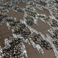 Premium Brown Abstract Pearl Imported CutDana Handcrafted Net Fabric