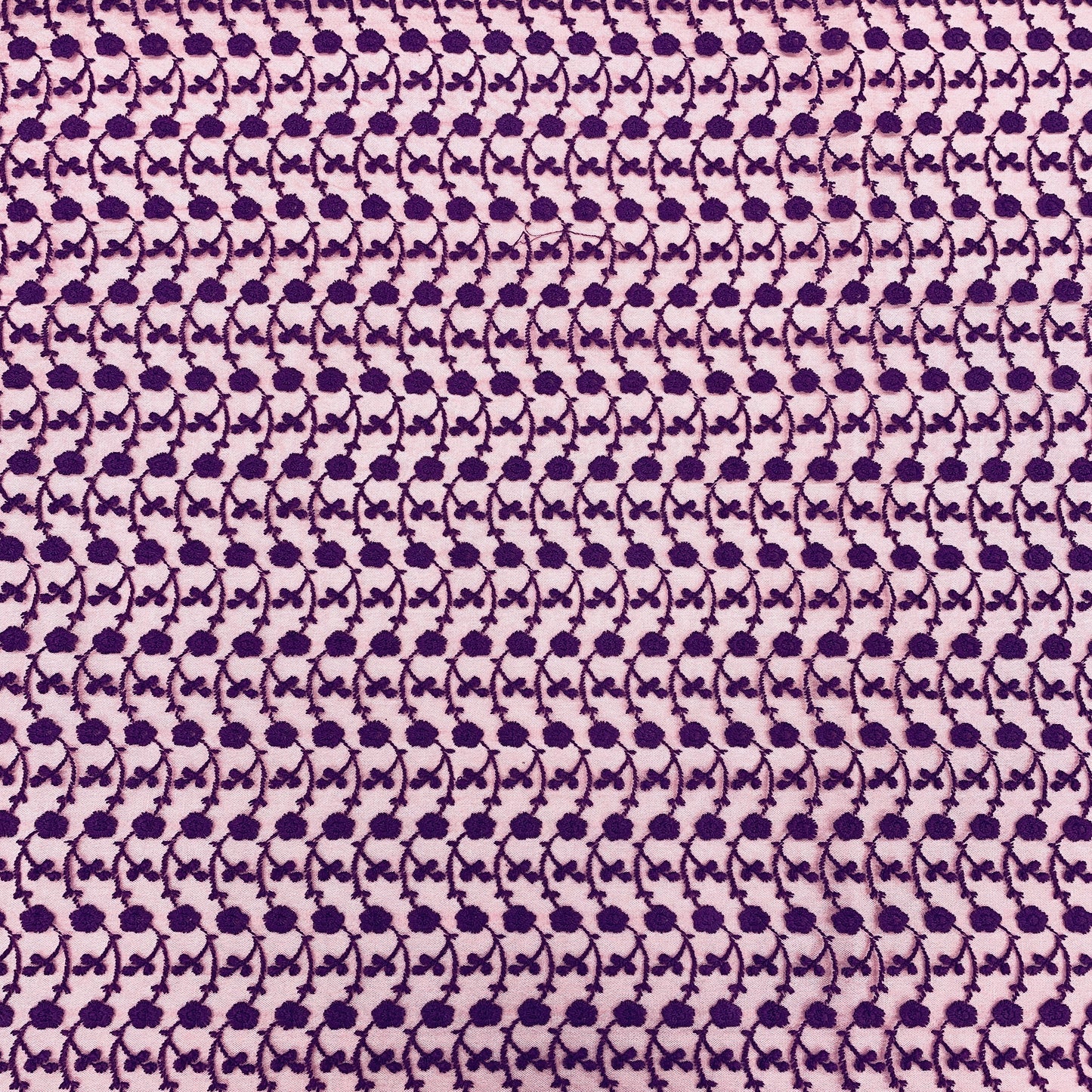 Purple Floral Print Lace Fabric - TradeUNO