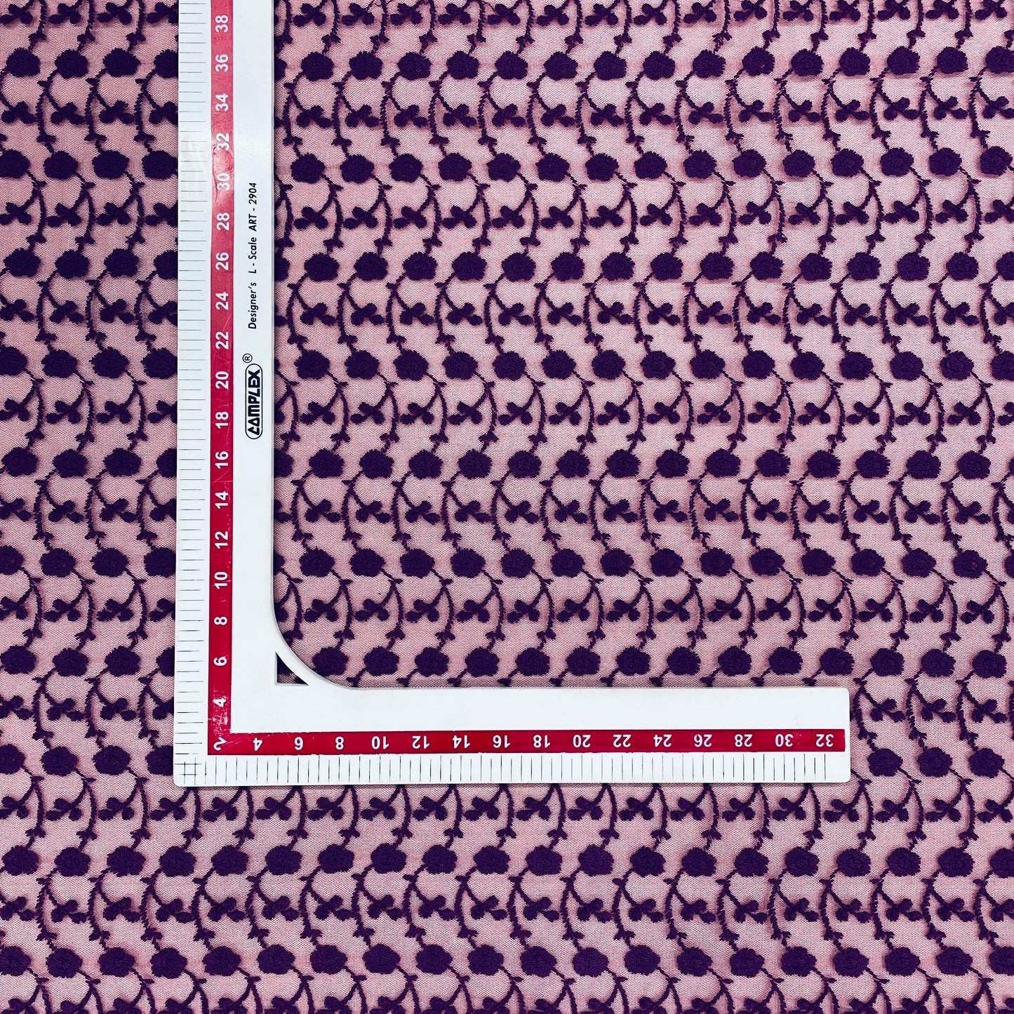 Purple Floral Print Lace Fabric - TradeUNO