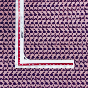 Purple Floral Print Lace Fabric