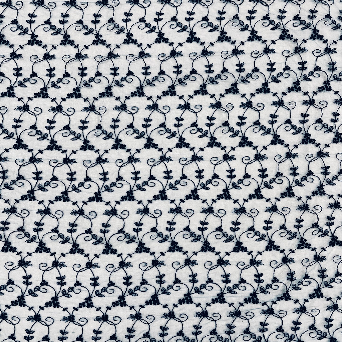 Grey Floral Lace Net Embroidery Fabric - TradeUNO