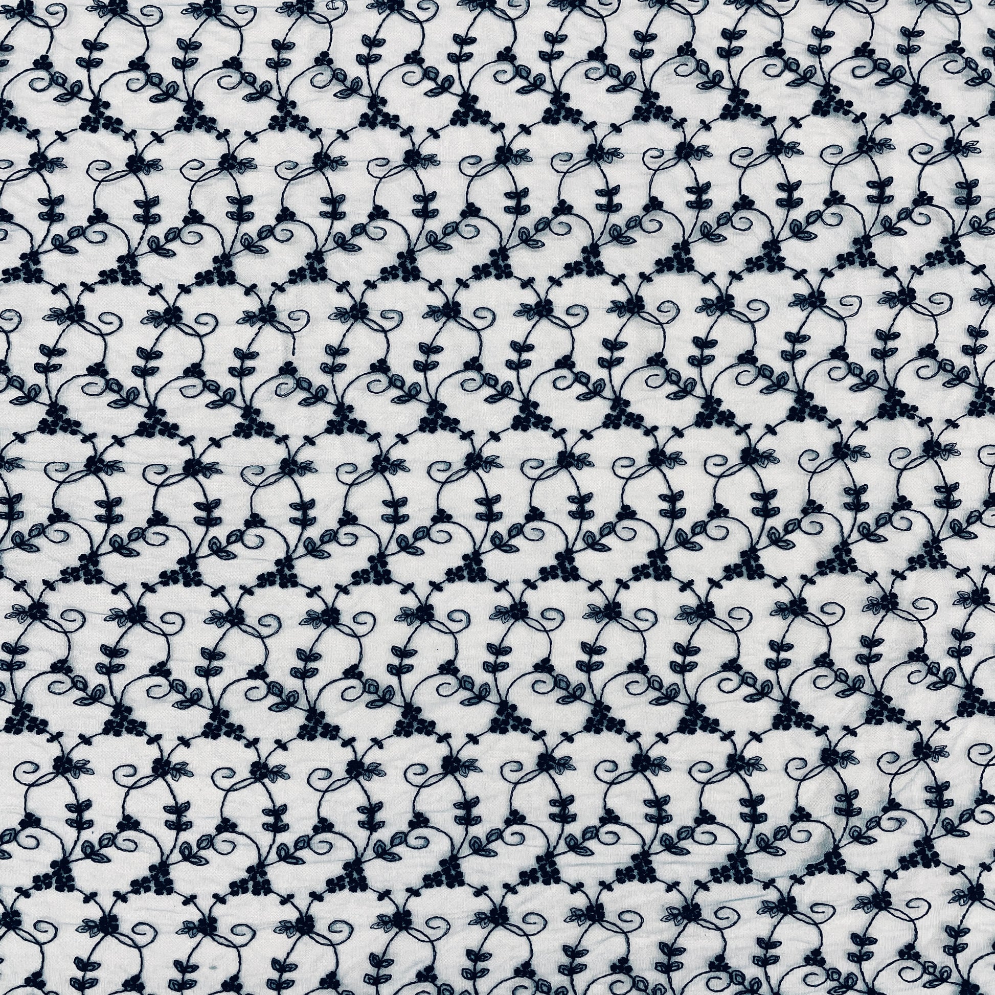 Grey Floral Lace Net Embroidery Fabric - TradeUNO