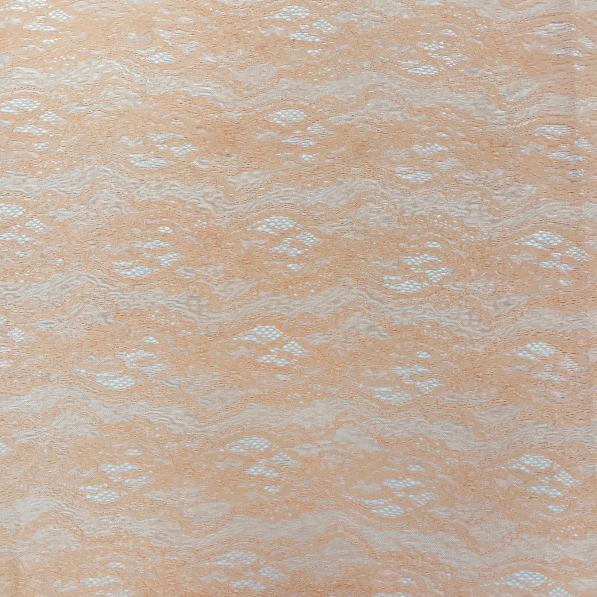 Peach Orange Floral Lace Fabric - TradeUNO