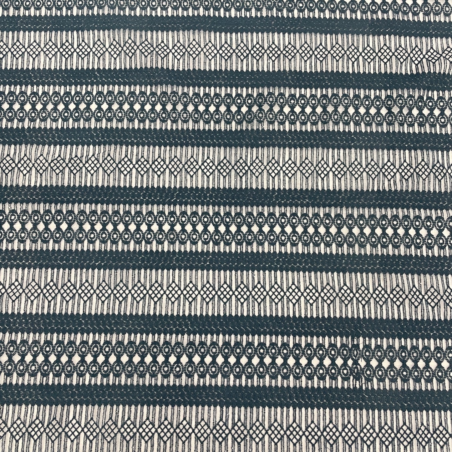 White & Grey Floral Print Lace Fabric - TradeUNO