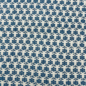Aegean Blue Floral Print Crochet Fabric