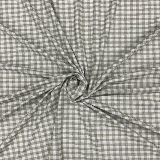 Green & White Checks Tweed Woollen Suiting Fabric