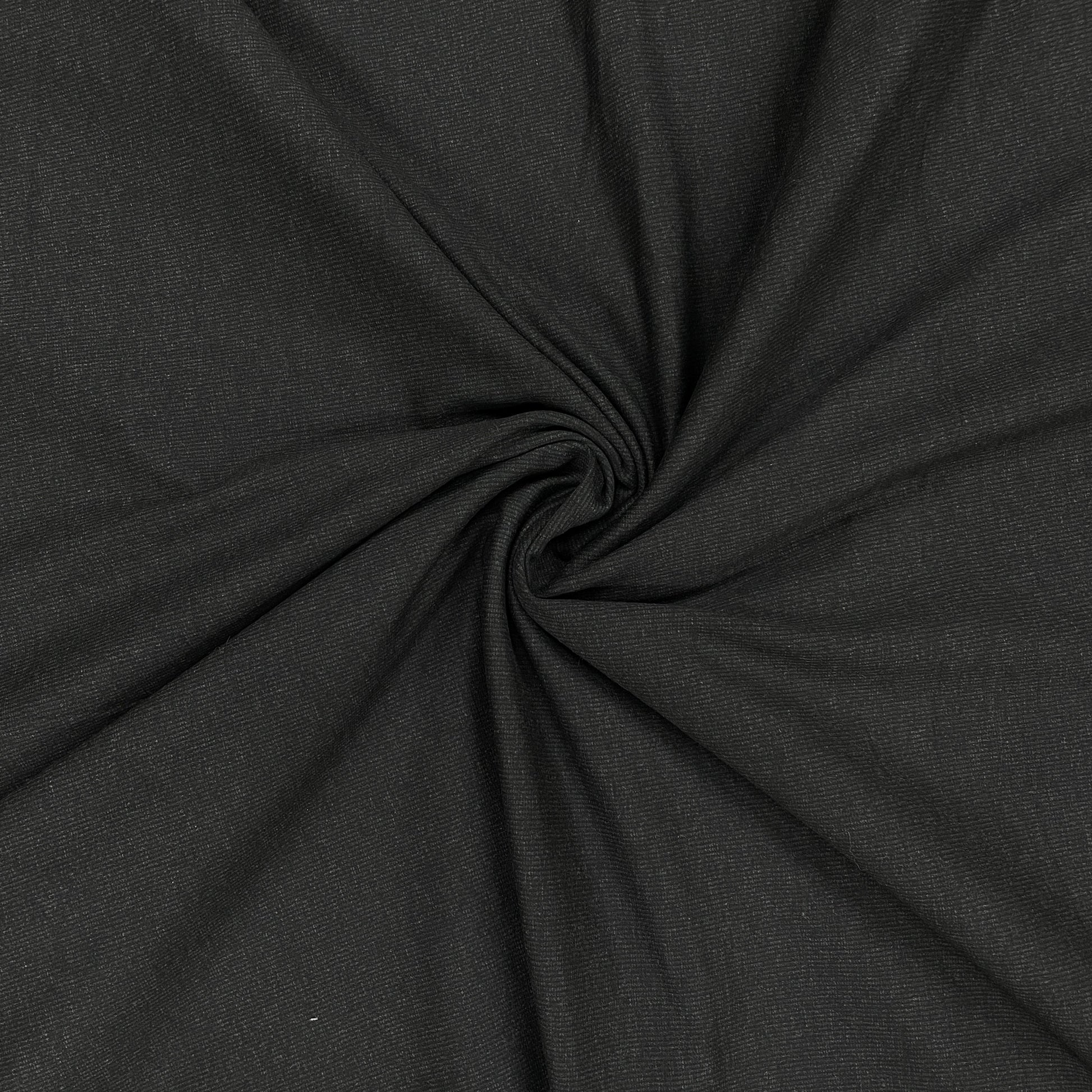 Charcoal Black Stripe Woollen Suiting Fabric - TradeUNO