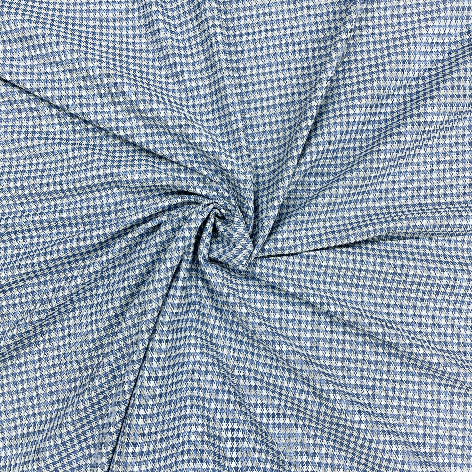 Blue White Stripe Woollen Suiting Fabric - TradeUNO
