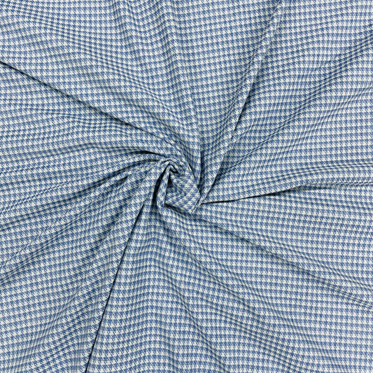 Blue & White checks Tweed Woollen Suiting Fabric
