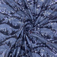 Navy Blue Lace Embroidery Sequence Net Fabric - TradeUNO