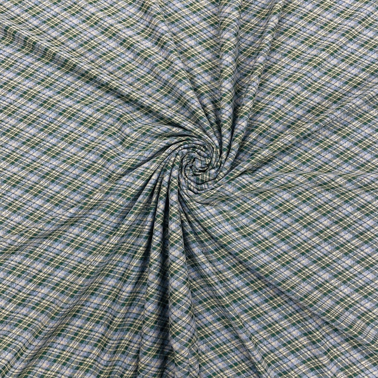Green Yellow Check Pattern Woollen Suiting Fabric - TradeUNO