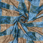 Sky Blue With Brown Floral Embroidery Sequence Chinnon - TradeUNO