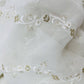 White Gold Thread Embroidery Sequence Dyeable Georgette Fabric - TradeUNO