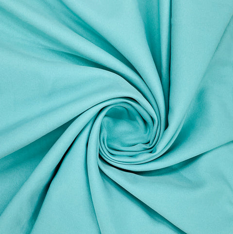 Aqua Blue Solid Banana Crepe Fabric