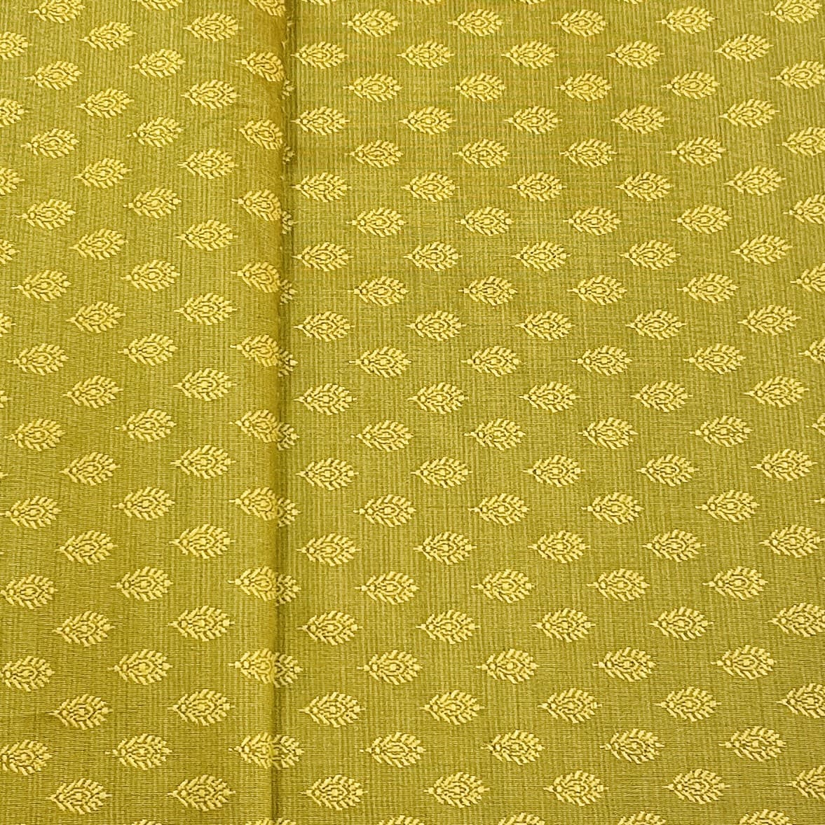 Premium Yellow Buti Work Brocade Silk Fabric