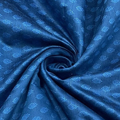 Premium Blue Buti Work Brocade Silk Fabric