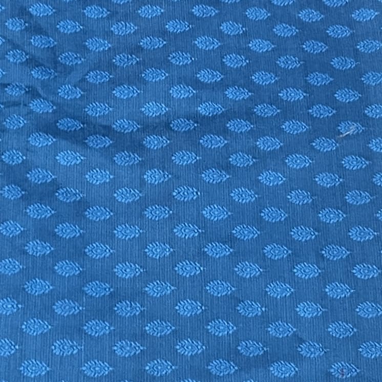 Premium Blue Buti Work Brocade Silk Fabric
