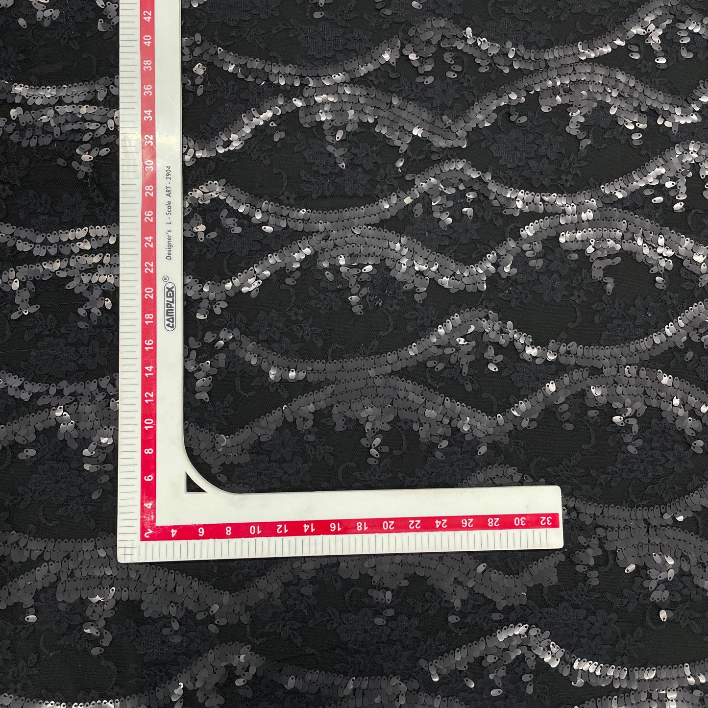 Black Lace Sequence Fabric - TradeUNO