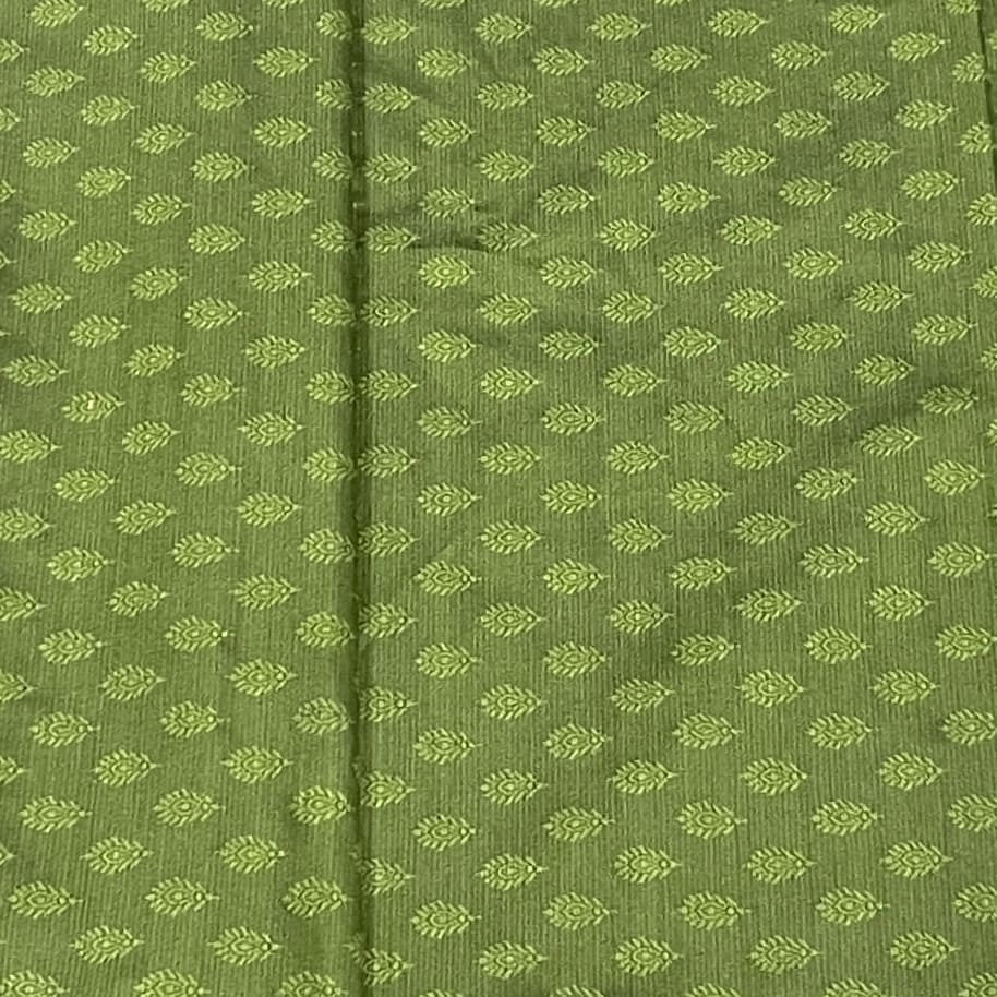 Premium Green Buti Work Brocade Silk Fabric